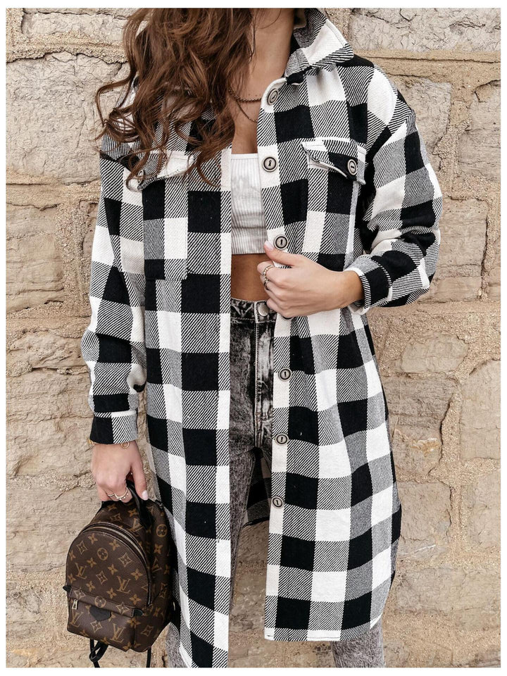Women Long Sleeve Jacket with Scottish Pattern Lune London