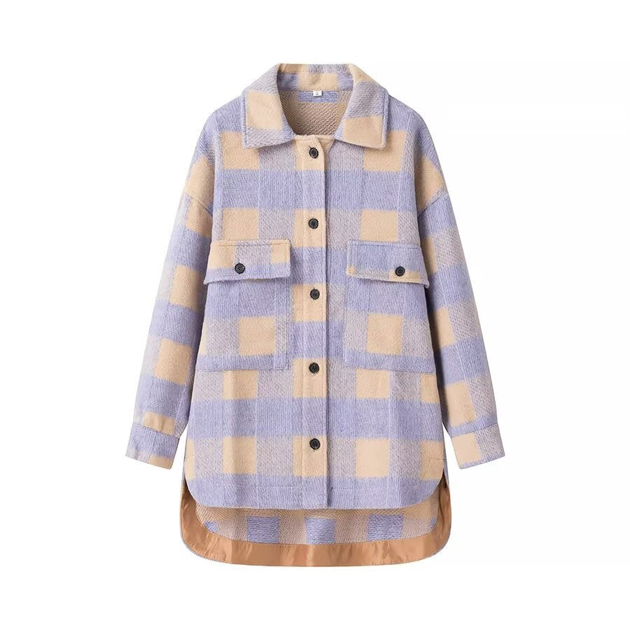 Veste à carreaux élégante pour femmes avec poches pratiques et doublure de haute qualité Chic & Stil