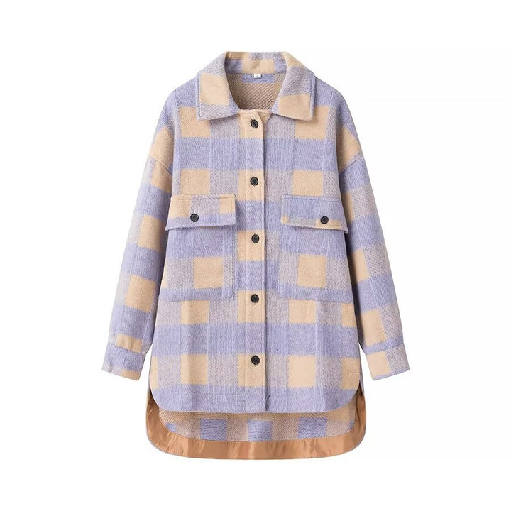 Veste à carreaux élégante pour femmes avec poches pratiques et doublure de haute qualité Chic & Stil