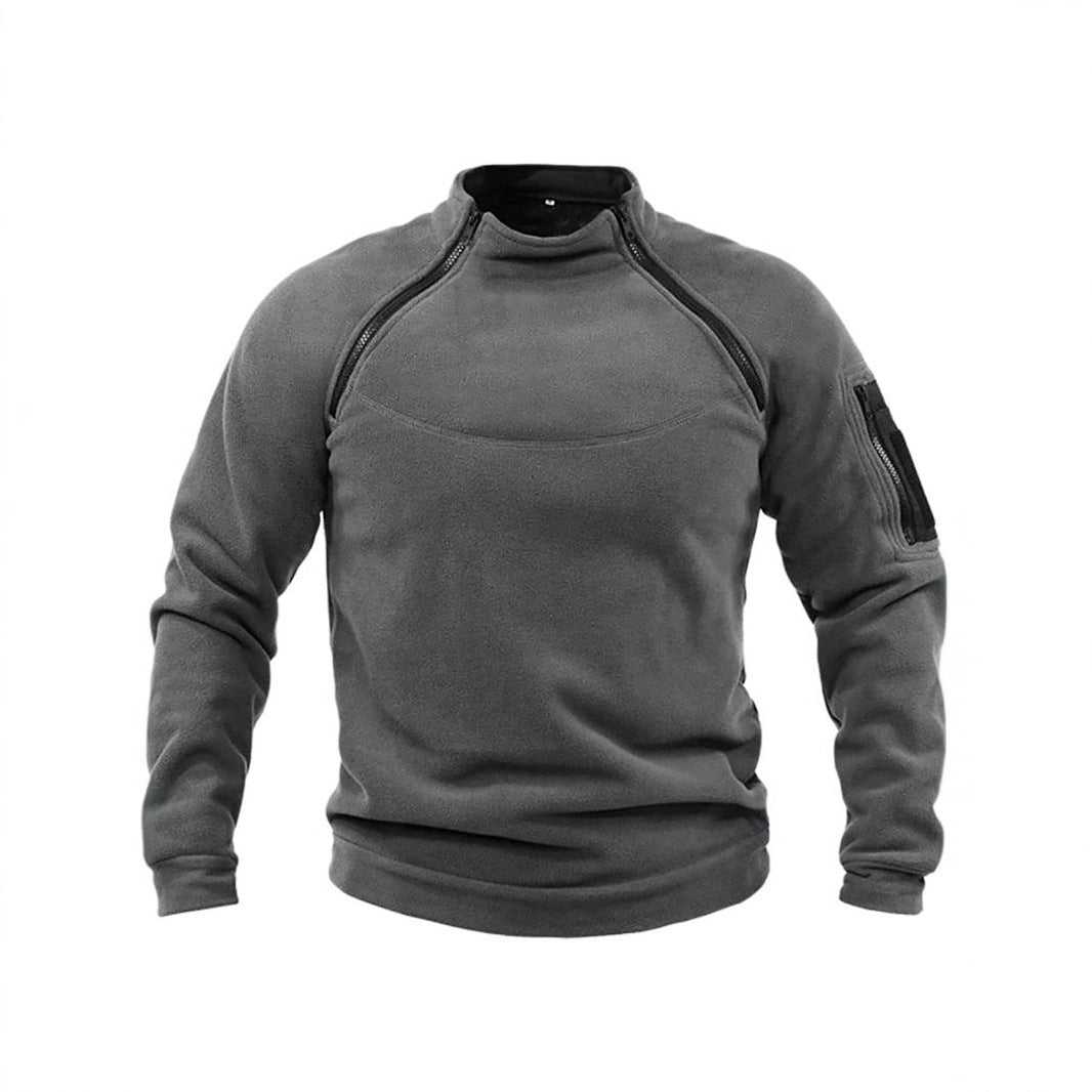 Pull-over thermique en polaire pour hommes avec col montant et poches pratiques Lune London
