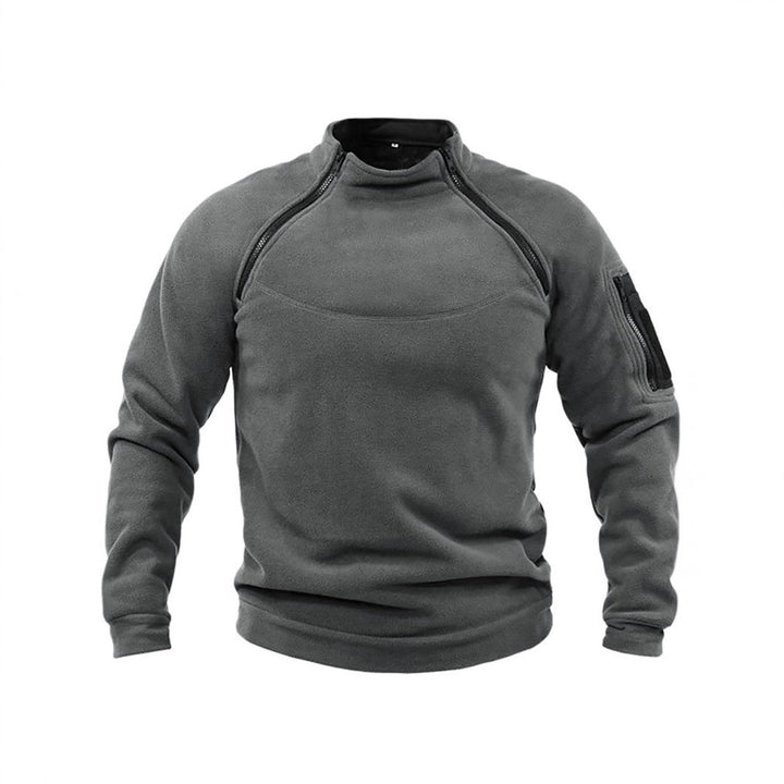 Pull-over thermique en polaire pour hommes avec col montant et poches pratiques Lune London