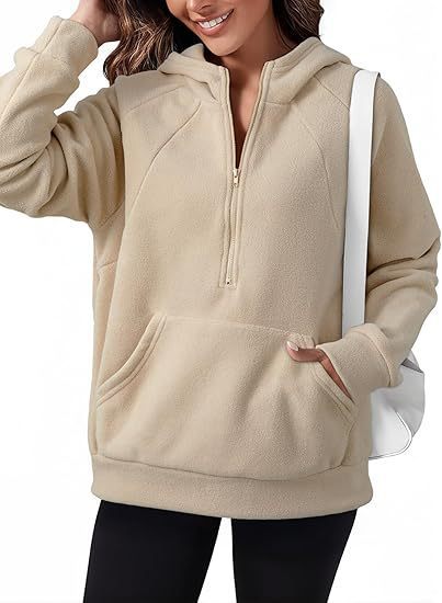 Fleece hooded sweatshirt for women with practical kangaroo pocket Lune London