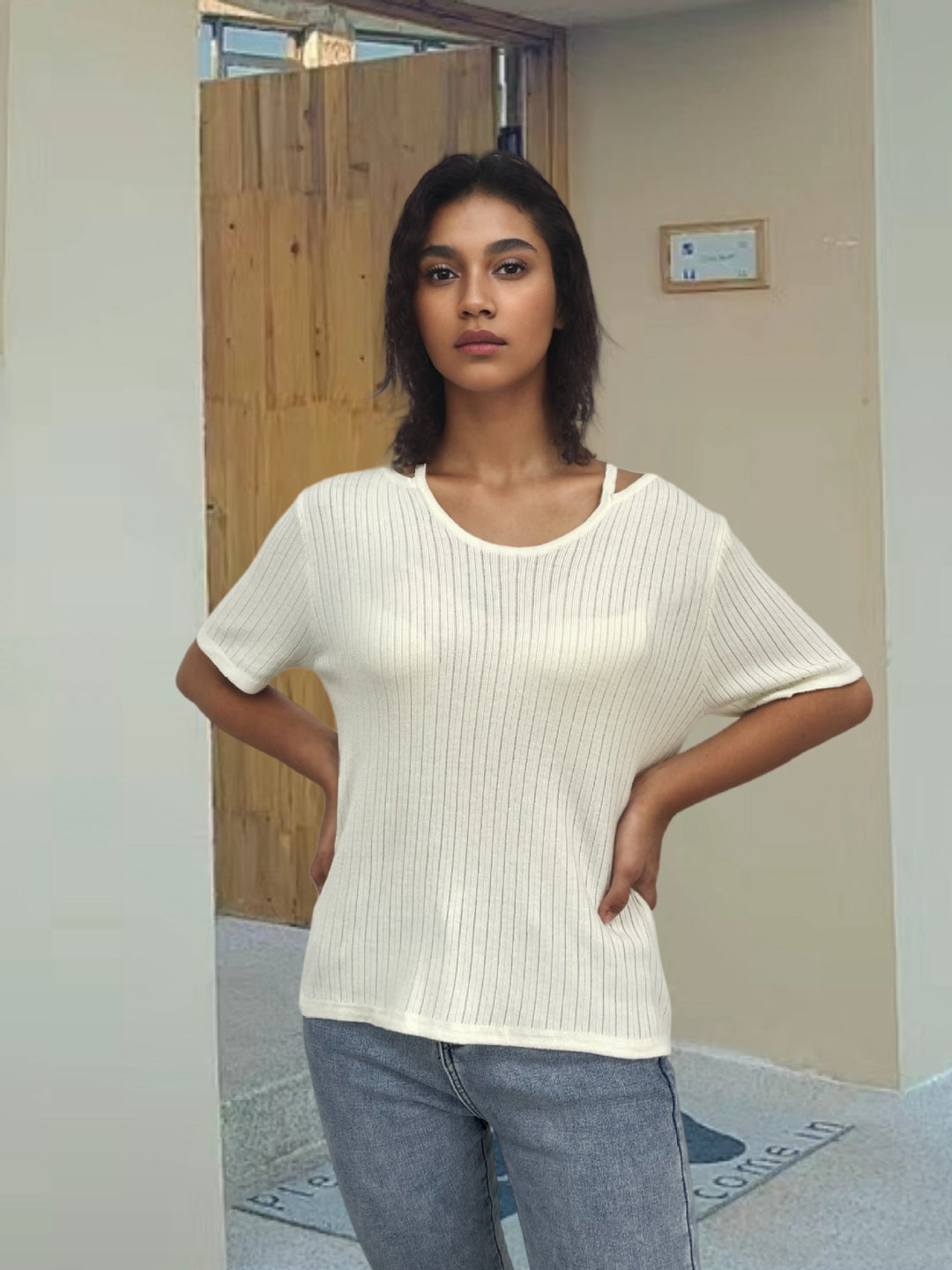 Casual ribbed knit sweater for women Lune London