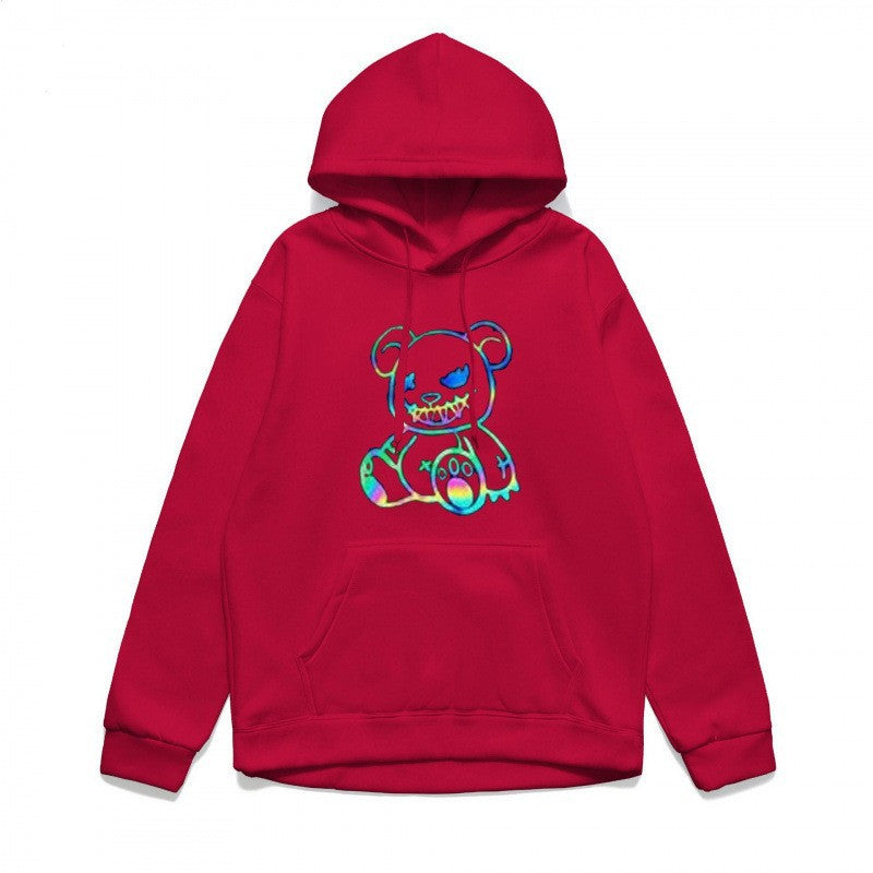 Ladies hoodie sweatshirt with cool bear motif and comfortable fit Chic & Stil