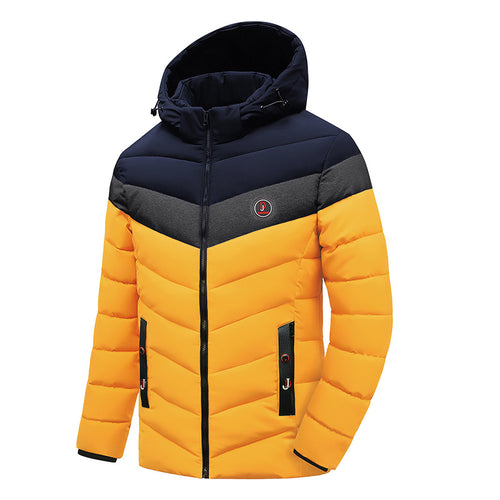 Padded winter jacket for men with hood and chic and stylish design