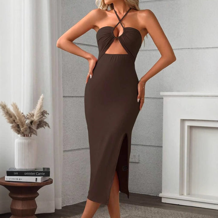 Lune London Women's maxi dress with refined cutouts and a side slit