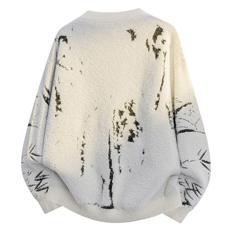 Ladies Soft Cashmere Sweater with a Stylish Chic Floral Design