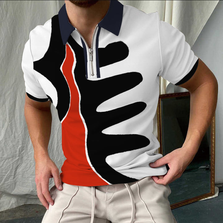 Chic und Stil elegant short-sleeved checkered polo shirt for men
