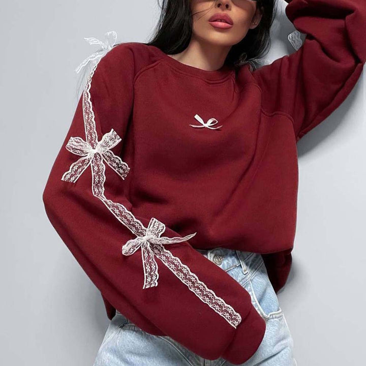 Ladies elegant sweatshirt with unique tie belts Lune London