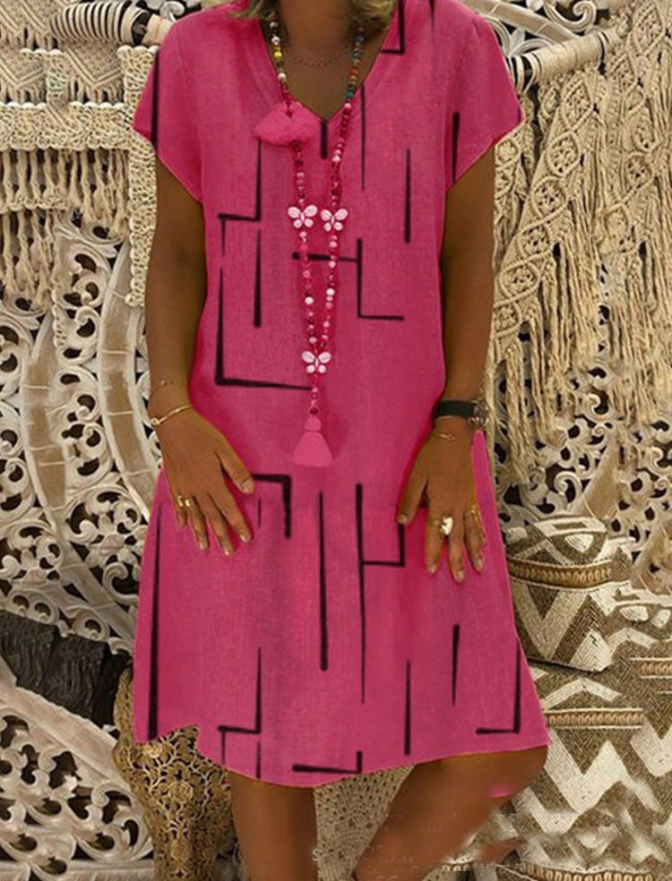 Casual summer dress for women with a modern graphic design and a flattering cut Lune London
