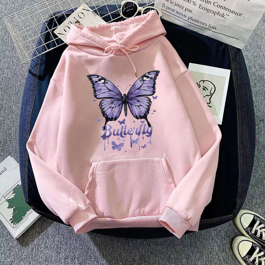 Women's hoodie with colorful butterfly motif Chic & Stil
