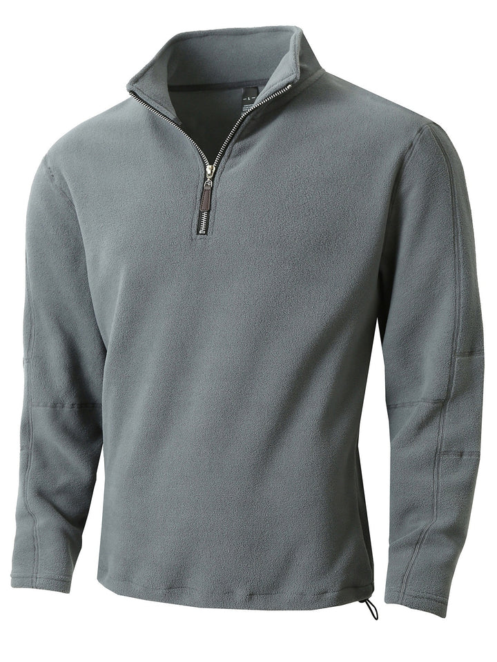 Men's Fleece Pullover with practical zip elements and high collar Lune London