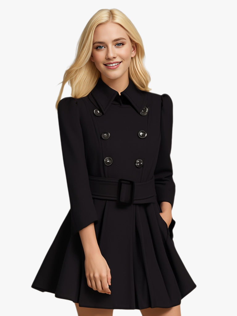 Elegant trench coat for women with flared cut and French collar Lune London