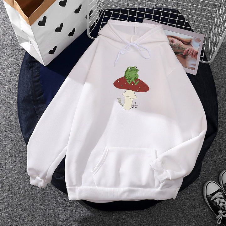Women's hoodie with unique frog motif Chic & Stil