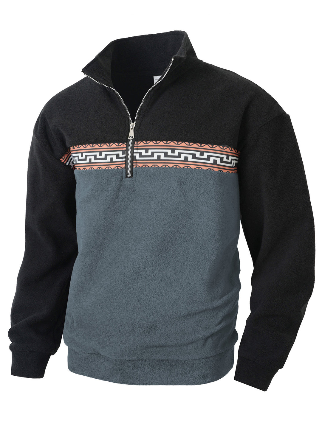 Fleece pullover for men with modern zipper and creative design Lune London