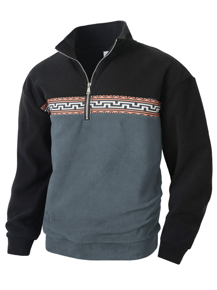 Men Fleece Sweater with Chic Fashion High Neck and Style
