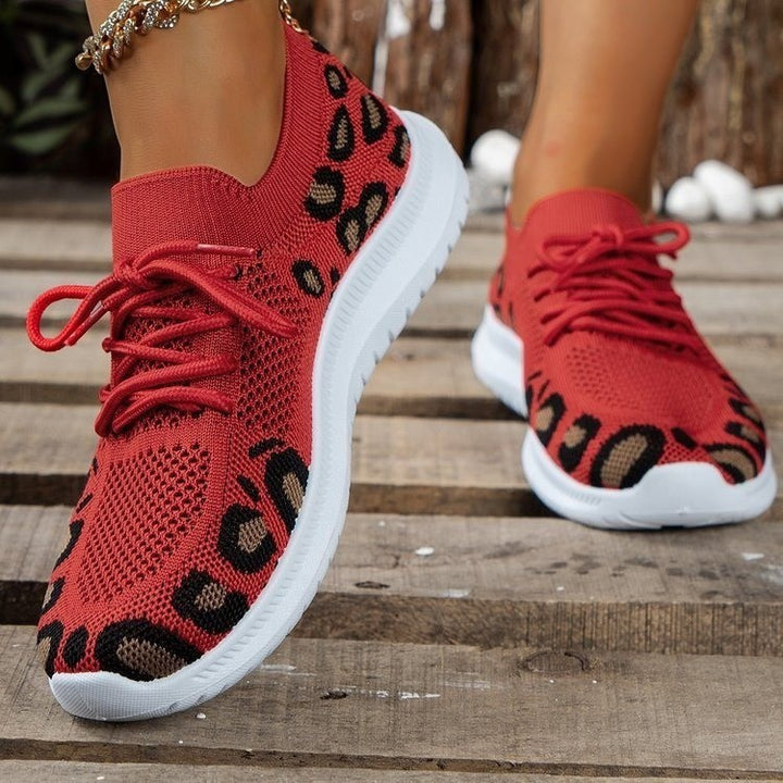 Women's sports shoes, breathable and featuring a trendy animal print Lune London
