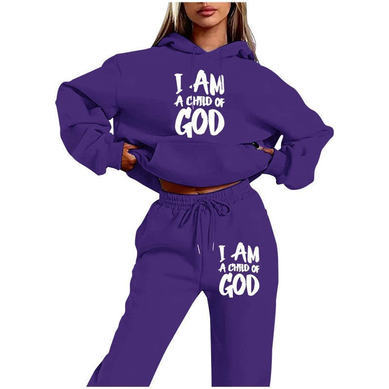 Women's hoodie sweatshirt with urban lettering and comfortable pants Chic & Stil