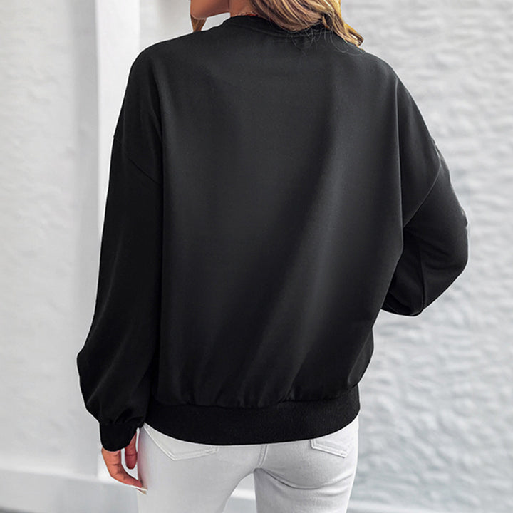 Sweat-shirt féminin à la mode avec impression de cœur doré Chic & Stil
