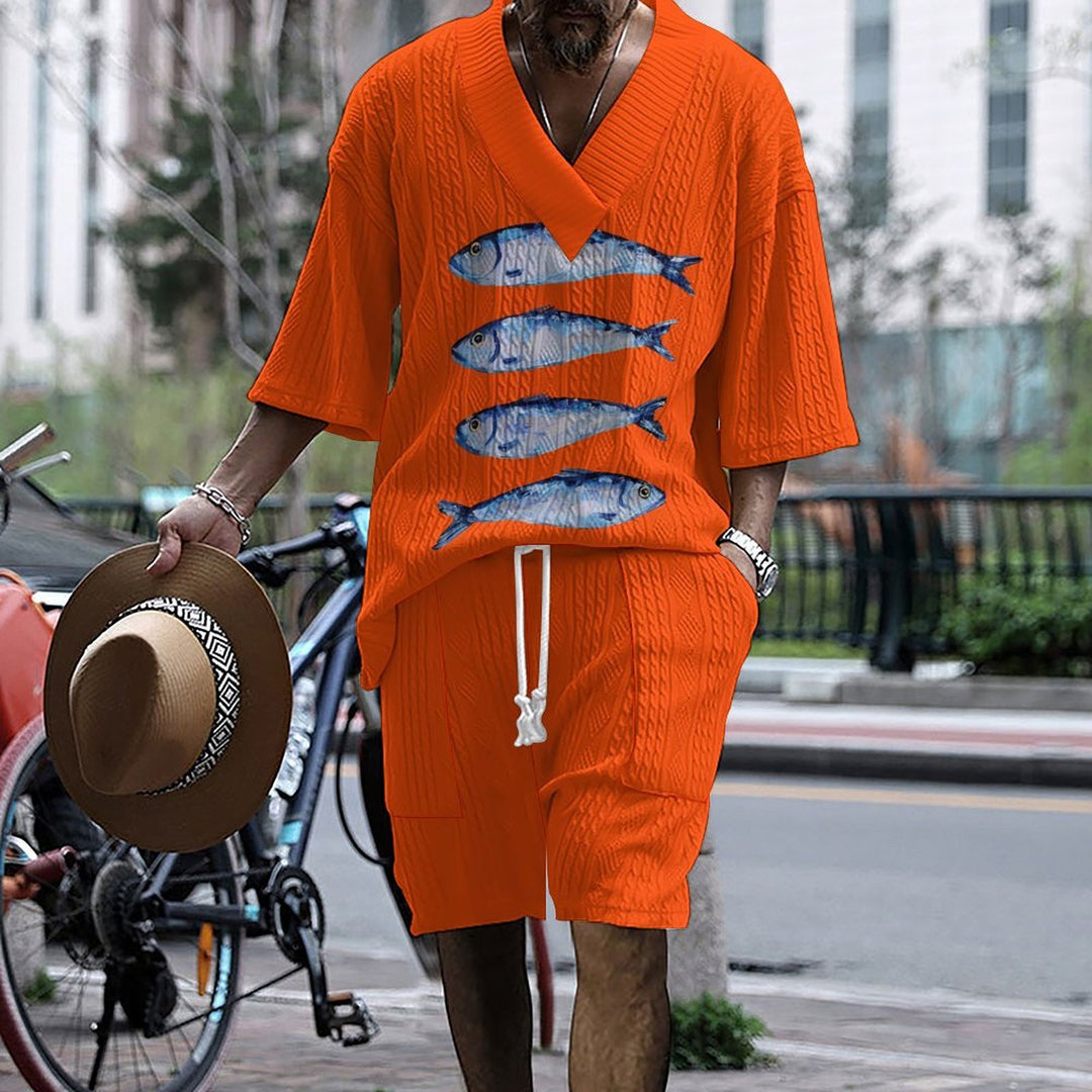 Tenue tunique décontractée pour hommes avec motif floral créatif Lune London