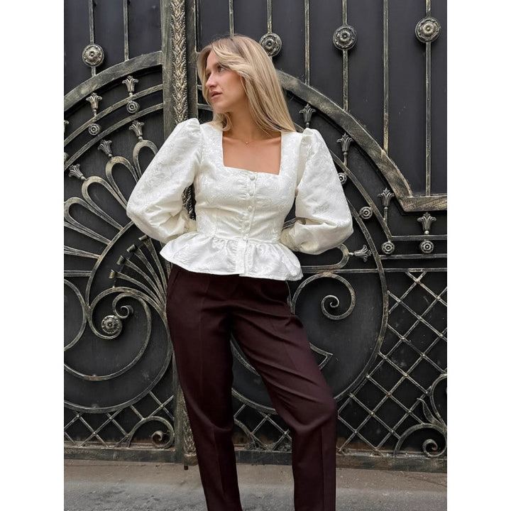 Ladies Elegant Blouse with Puff Sleeves Lune London