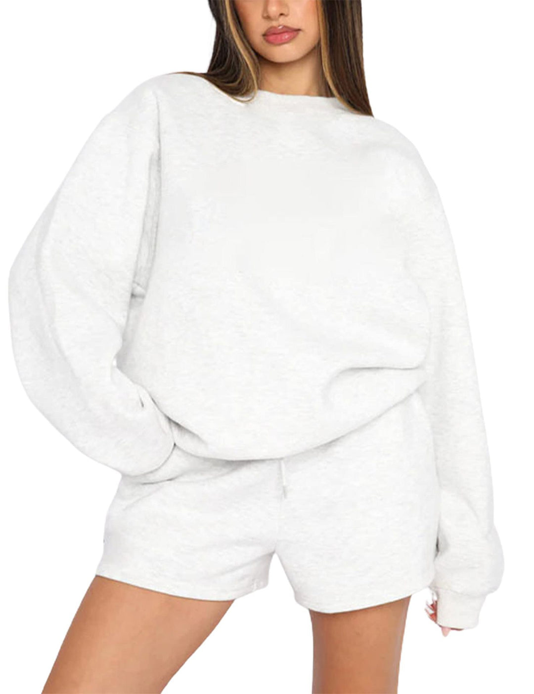 Lune London women's sporty sweatshirt and shorts set