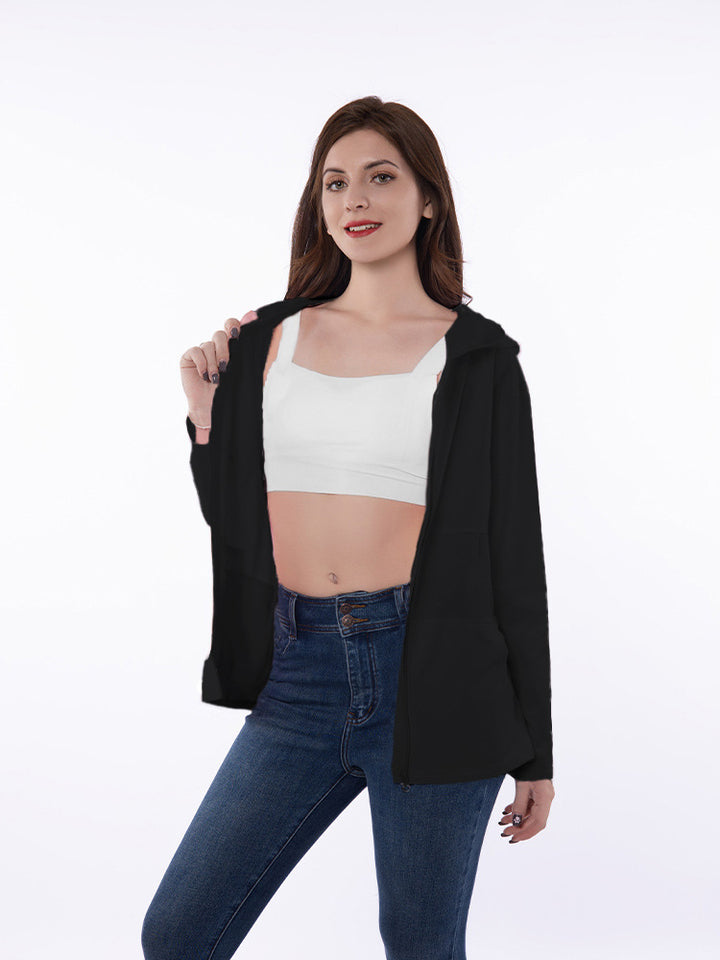 Casual zip-up hooded jacket for women with functional pockets and breathable fabric composition Lune London