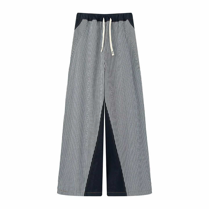 Women's wide trousers with elastic waistband and stylish stripe pattern Lune London
