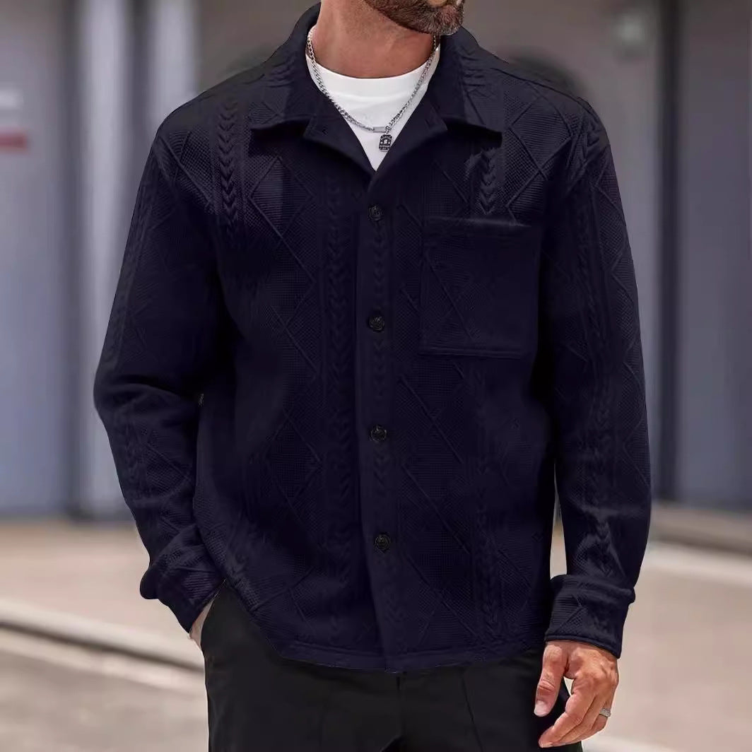 Men's knit shirt with modern design and textured fabric Lune London