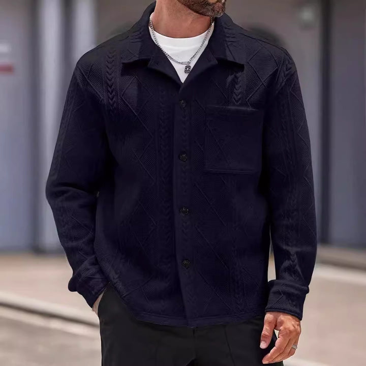 Men's knit shirt with modern design and textured fabric Lune London