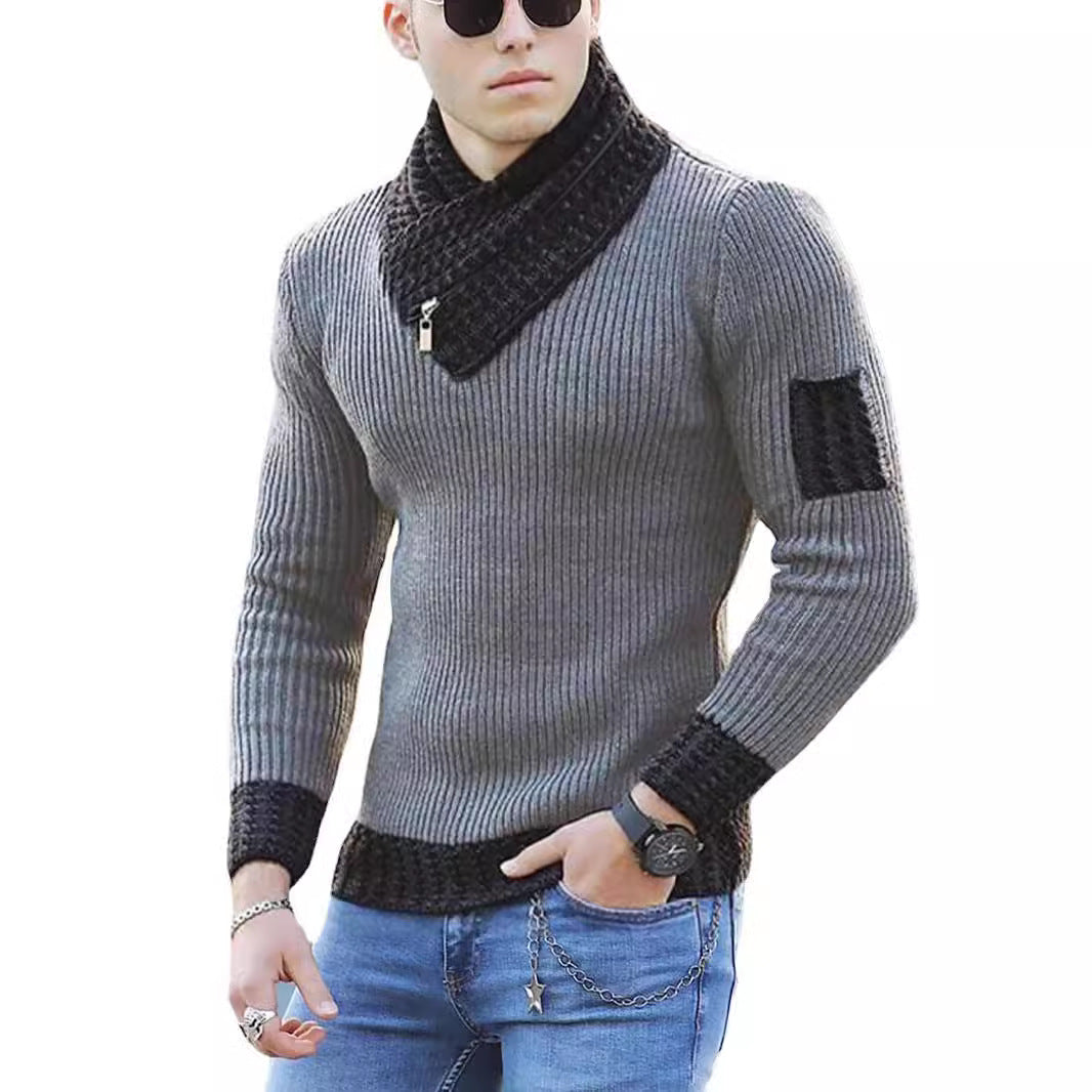 Structured men's sweater with modern high collar Lune London