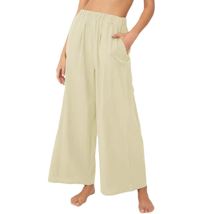 Summer pants for women, loose-fitting, with elastic waist and practical side pockets Chic and Style