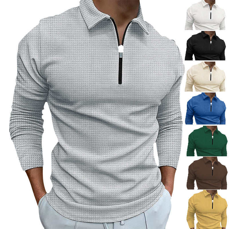Structured long sleeve shirt for men with zipper and high collar Lune London