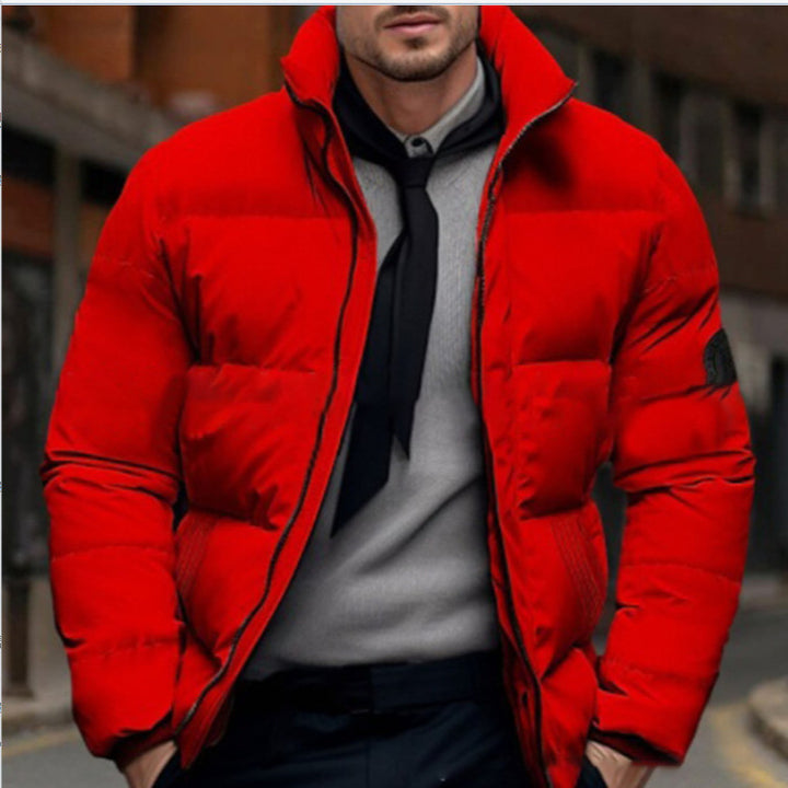Quilted winter jacket for men with high collar and customizable closure Lune London