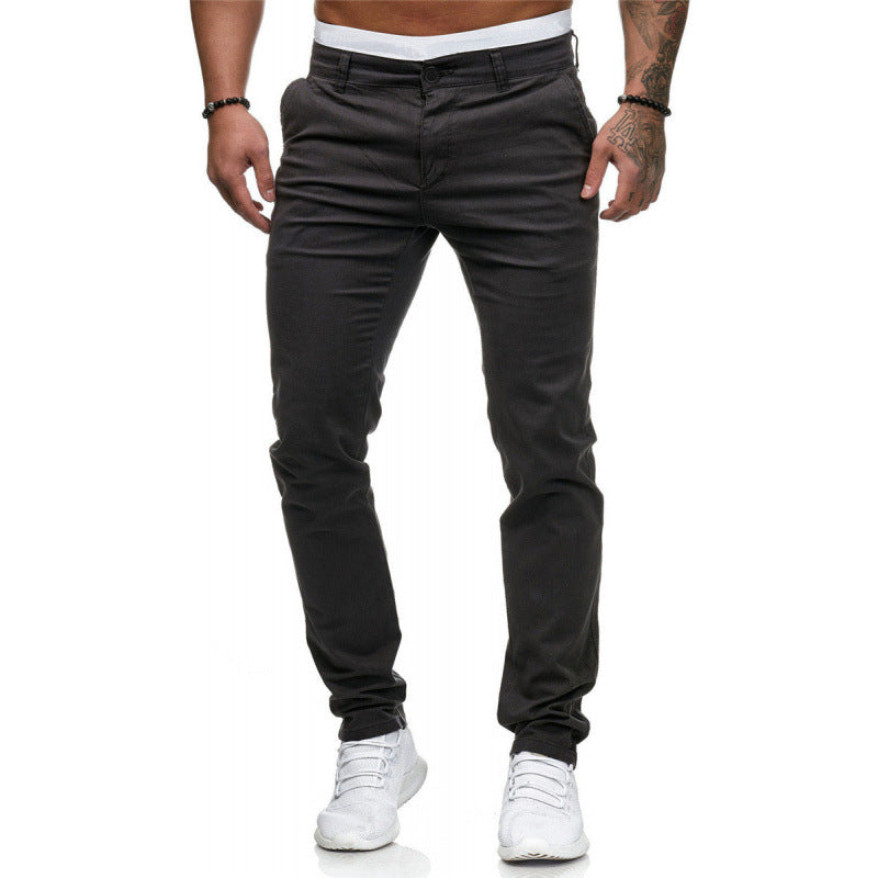 Slim fit chino pants for men with elastic waistband Lune London