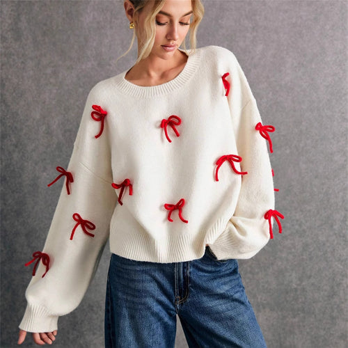 Women's sweater with decorative knot elements and a modern cut Lune London