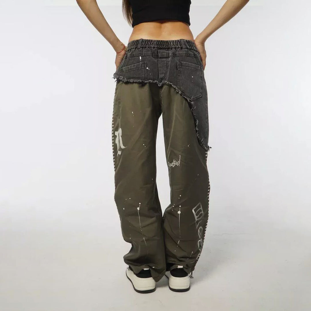 Trendy baggy jeans for women with asymmetrical design and unique details Lune London