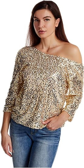 Ladies Sparkling Sequin Blouse Lune London