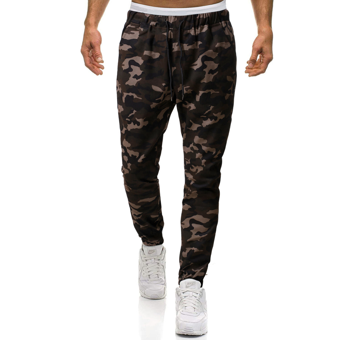 Men's cargo pants with a stylish camouflage design and an elastic waistband Lune London