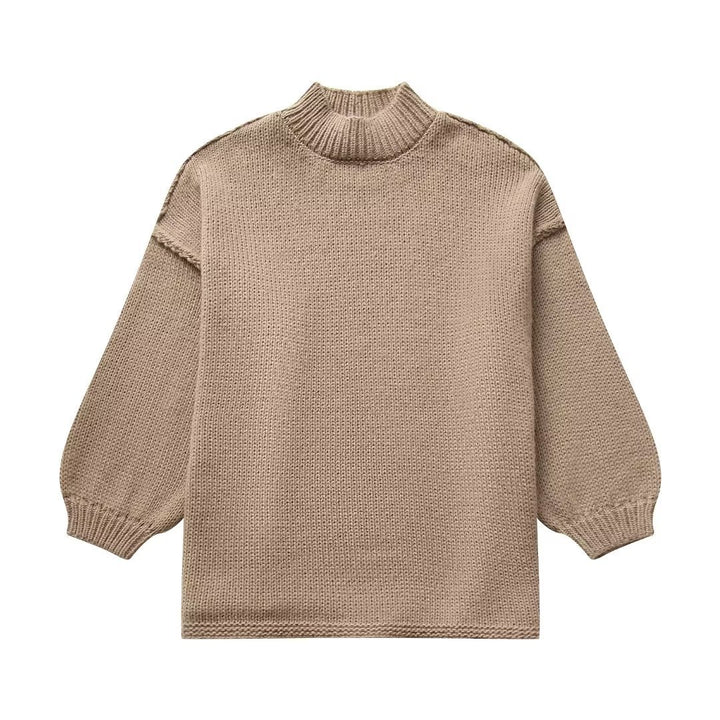 Ladies Large sweater with high collar and balloon sleeves Lune London