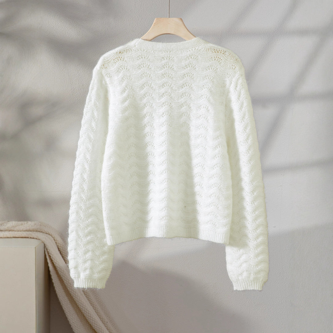 Lune London women's knitted jacket with wavy design