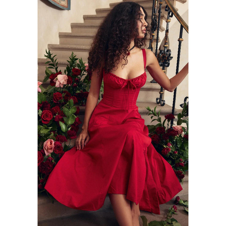 Elegant maxi dress with ruffles Lune London