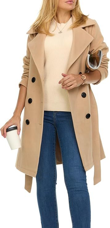 Women's trench coat with asymmetric hem and wide collar Lune London