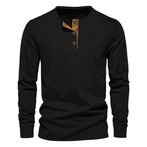 Casual long sleeve shirt for men with button placket and ribbed structure Lune London