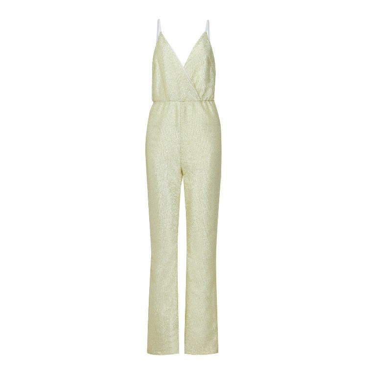 Ladies Sparkling Shiny Jumpsuit Lune London