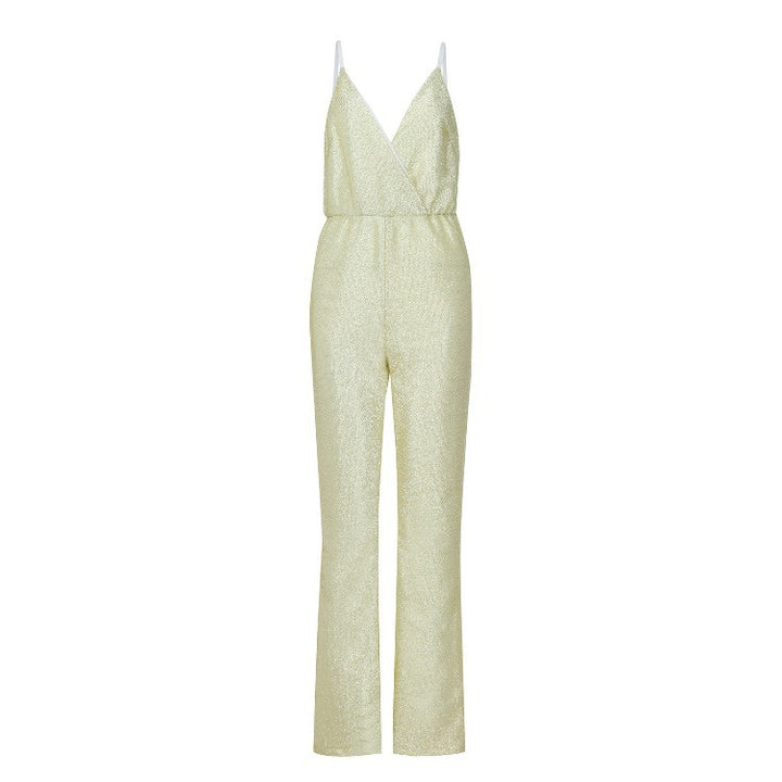 Ladies Sparkling Shiny Jumpsuit Lune London