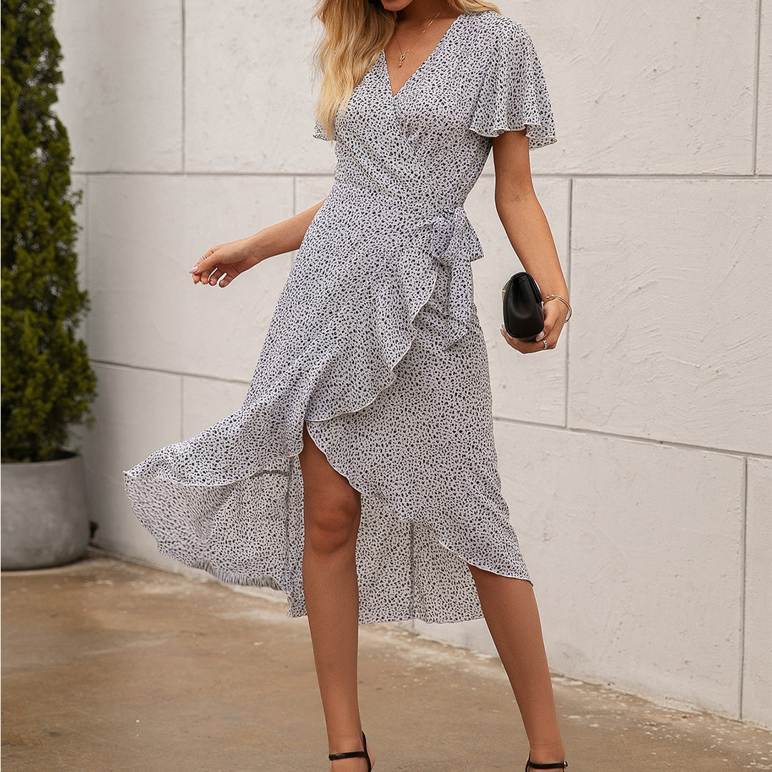 Wrap dress for women with gathered details and an elegant silhouette Lune London