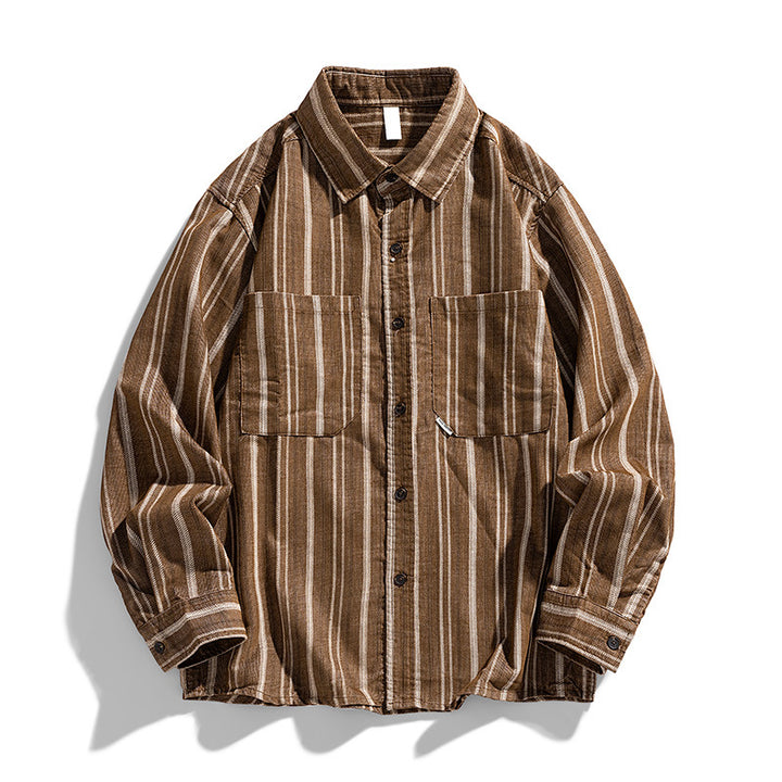 Women Long Sleeve Shirt with Decorative Striped Pattern Lune London