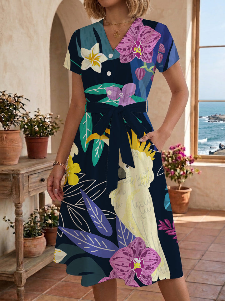 Women’s midi dress with floral design and comfortable fit Lune London