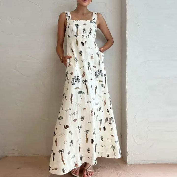 Robe maxi pour femme avec imprimé graphique unique et poches pratiques Chic & Stil